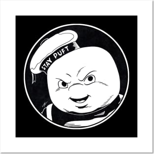 STAY PUFT MARSHMALLOW MAN - Ghostbusters (Circle Black and White) Posters and Art